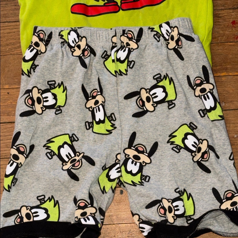 Disney Goofy 'Creepin' It Real' Lime & Gray Kids Pajama Set - Picture 3 of 4